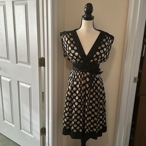 Polka Dot Light V Neck Dress